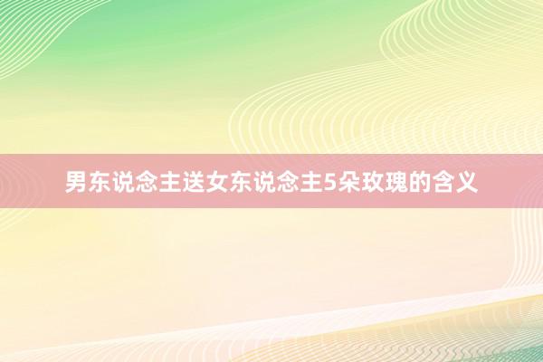 男东说念主送女东说念主5朵玫瑰的含义